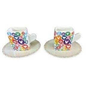 Loveramics Matchbox Multicolor Playful Espresso Cup & Saucer Set - Love Heart De